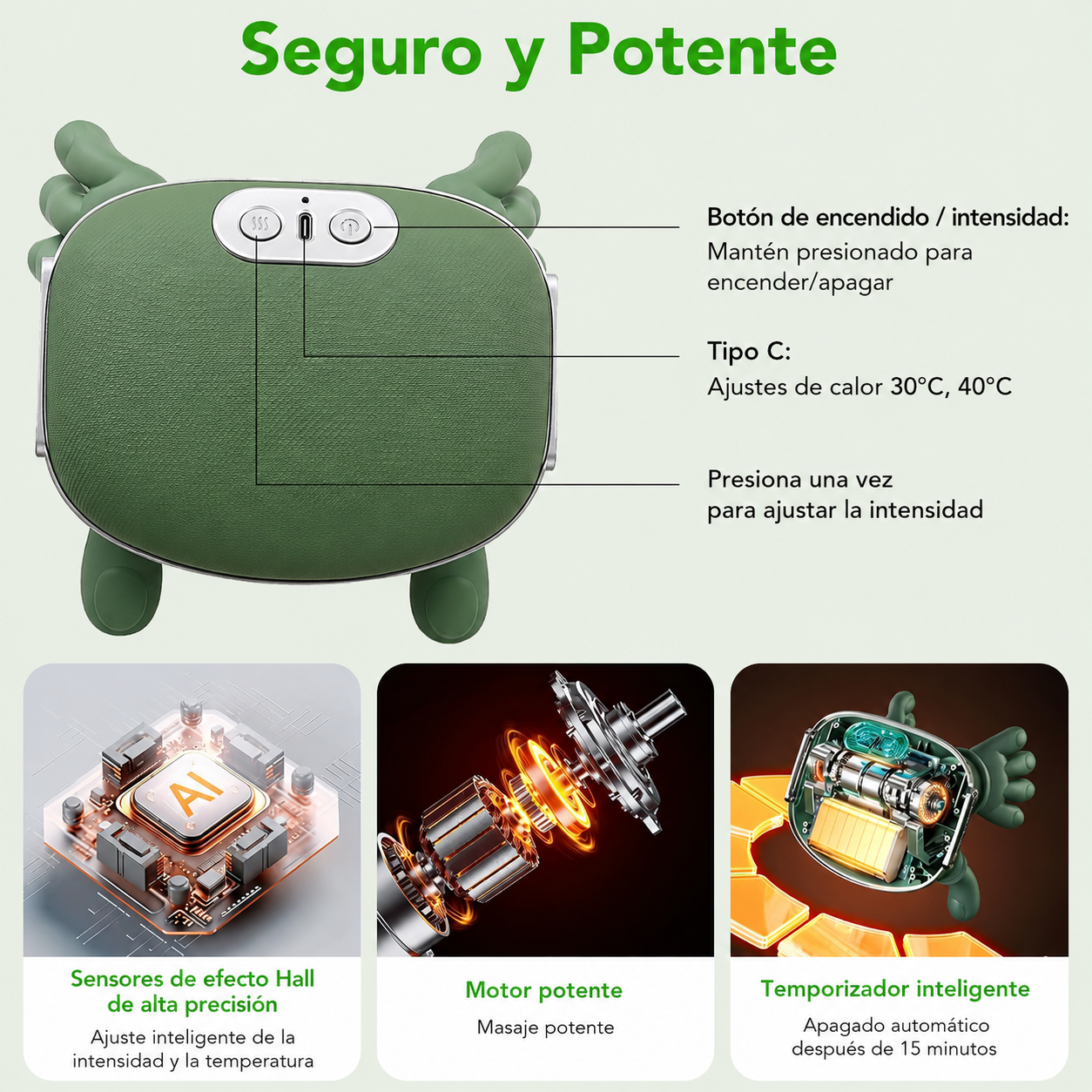 Masajeador 3D con Calor Terapéutico para Alivio Muscular